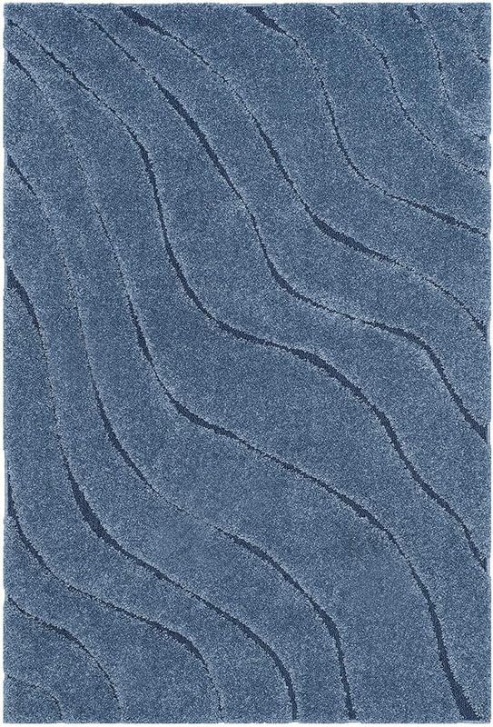 Image of Shaggy Area Rug for Living Room and Bedroom 5X7 FT Soft Plush Floor Carpet with Fluffy Texture, Modern Decorative Rug,Bedside and Indoor Spaces,Teal-Blue