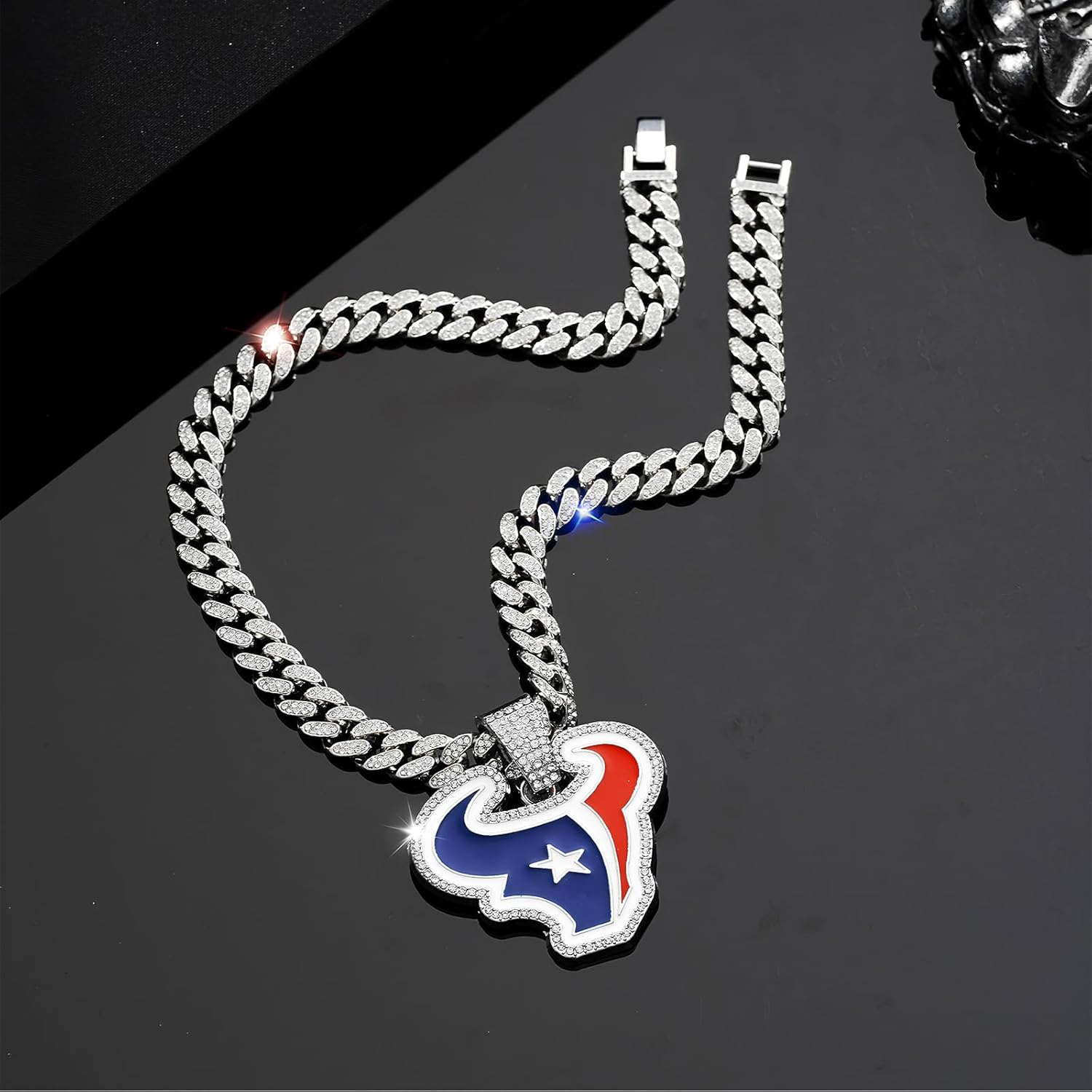 Cuban Link Chain for Men, Miami Men's Chain Silver Gold Plated Necklace for Diamond Chain for Ice Chain Hip Hop Jewelry Gift, Rhinestone pendant necklace for fashion jewelry - Image 3