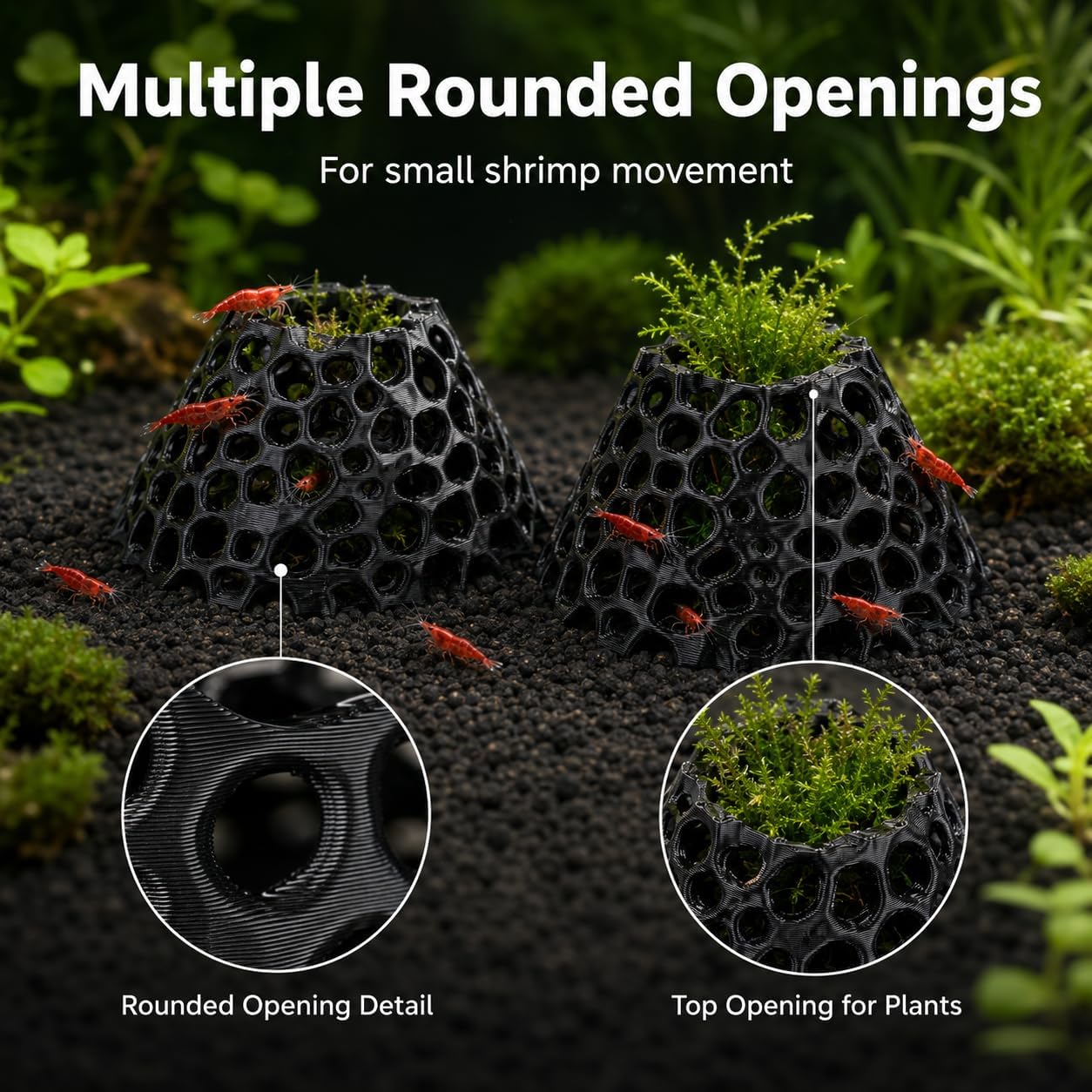 Shrimp Cave 2-Pack, Volcano-Style Shrimp Hides image 2