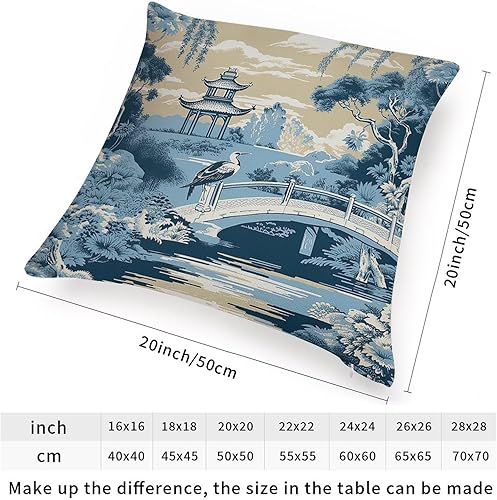Miniatura 2 de ArogGeld Fundas de cojín con diseño de pagoda escénica asiática, diseño de casa de campo, pagoda oriental antigua de China, jardín, decoración del