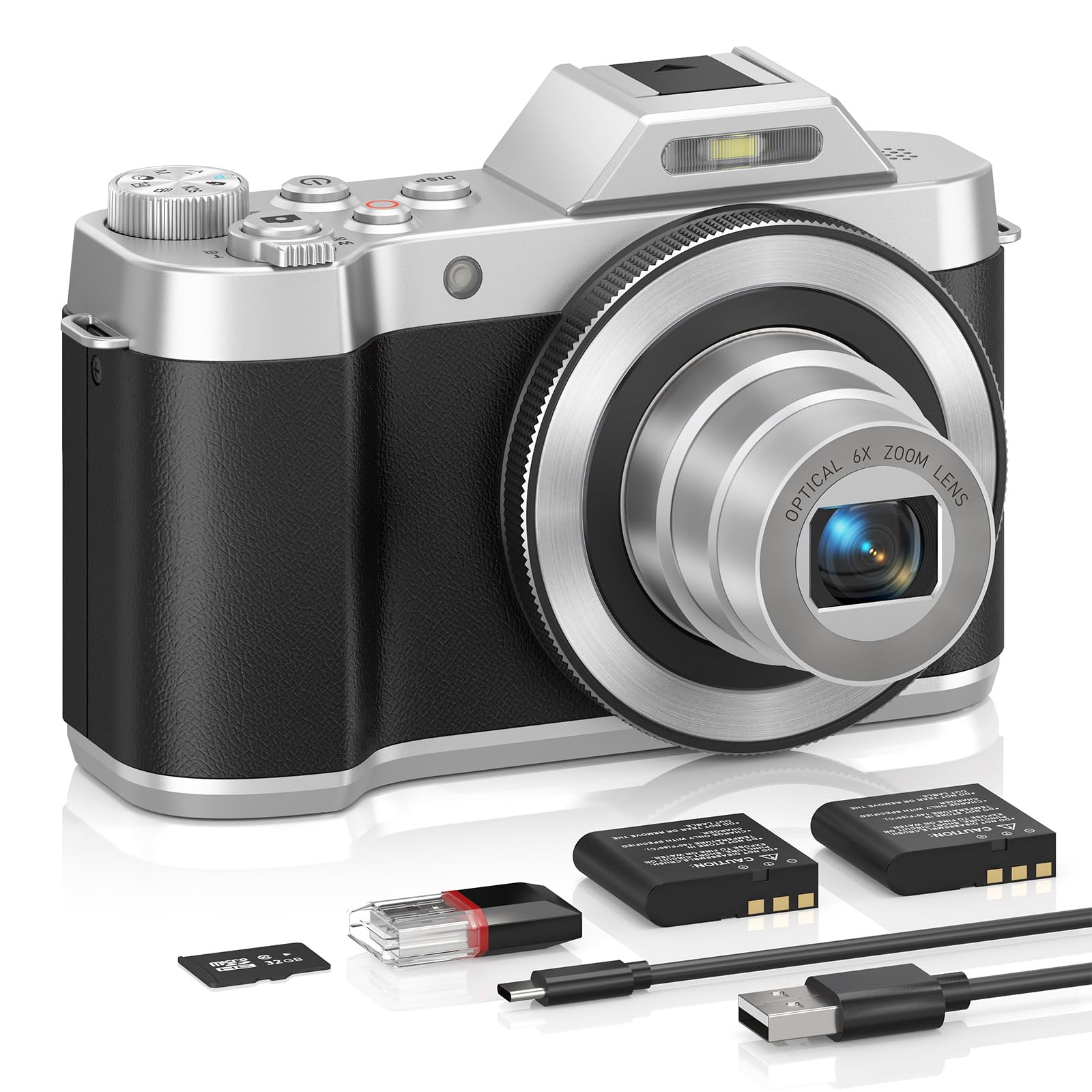 ASTYPHER 4K Retro Vintage Digital Camera: 64MP Retro 3” IPS Screen Camera with 6X Optical Zoom, WiFi Transfer Autofocus Rechargeable for Travel