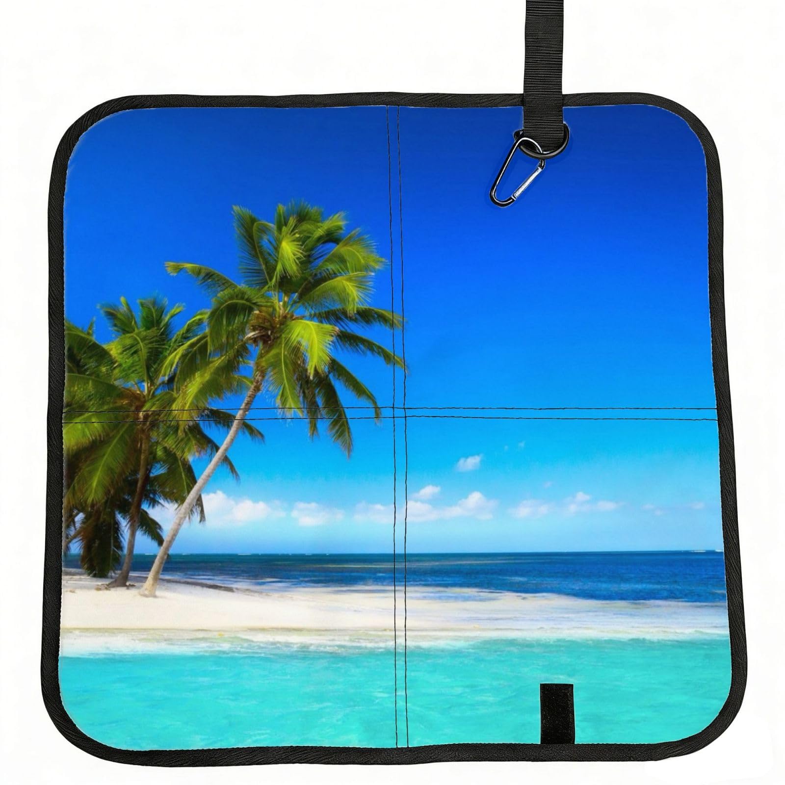 ERCgad Palm Trees And Clear Sea Print Foldable Seat Cushion Portable Chair Pad Lightweight Travel Outdoor Office Home