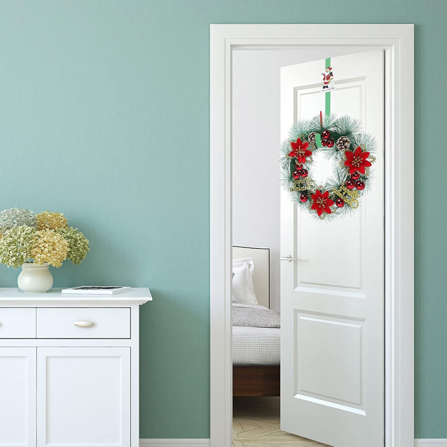 RYTM 3pcs Christmas Metal Wreath Hanger,Durable Christmas Wreath Hooks Front Door Hangers for Xmas Party Decor Door Wall Home Office (A1 29cm)