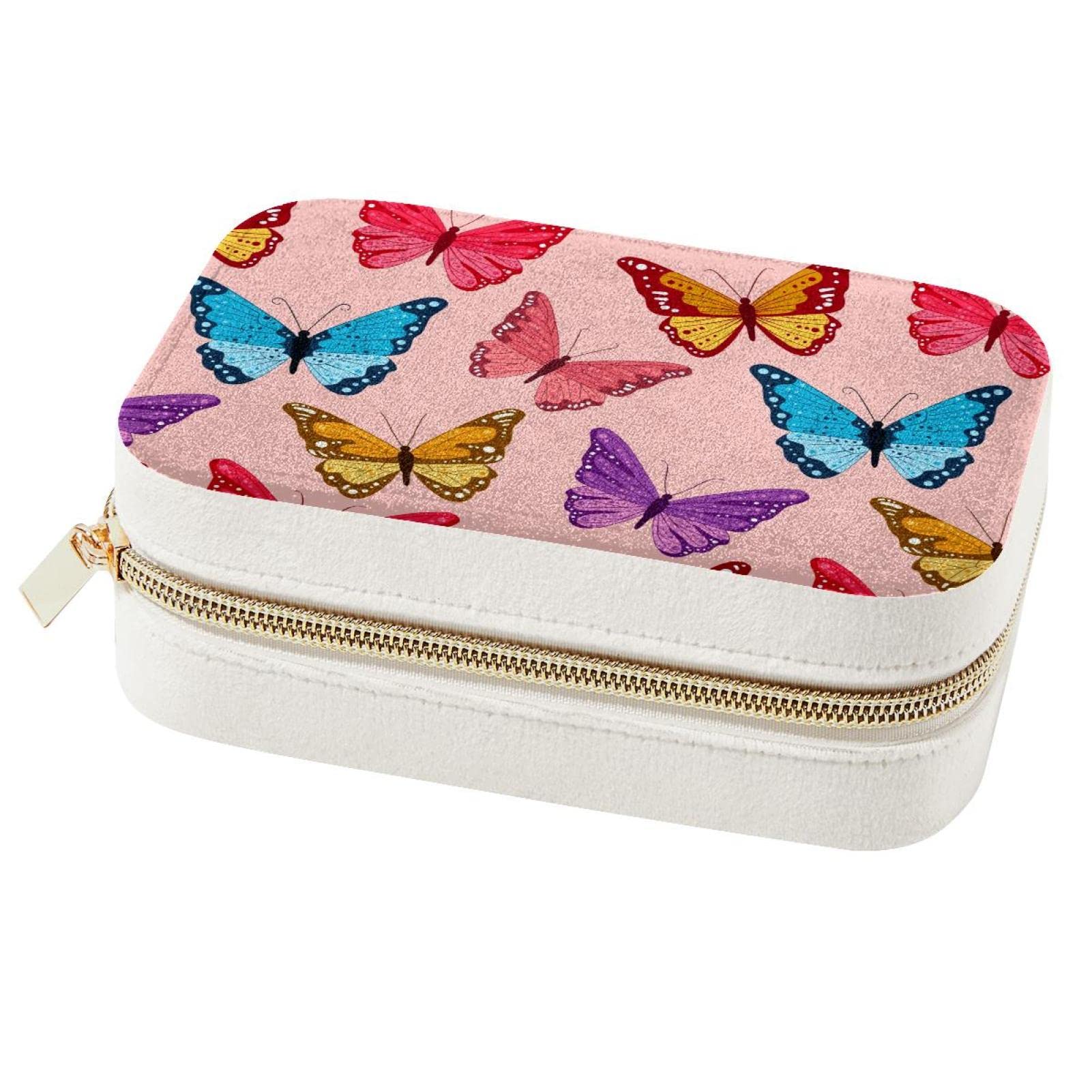 Boîte à bijoux voyage papillon rose, le cadeau idéal de demoiselle d'honneur