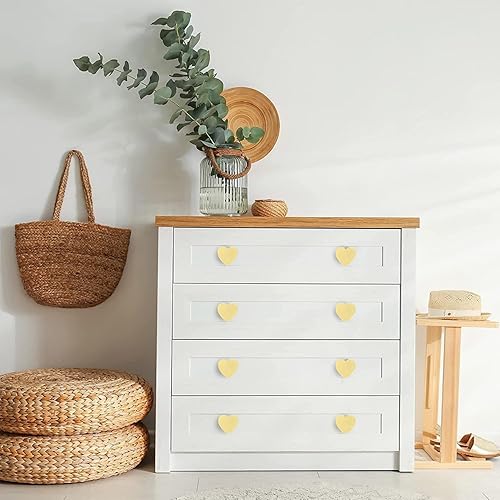 Miniatura 3 de 6 pomos de latón para cajones, tiradores de cajones dorados en forma de corazón, adecuados para cajones de baño, manijas de puerta de cocina,