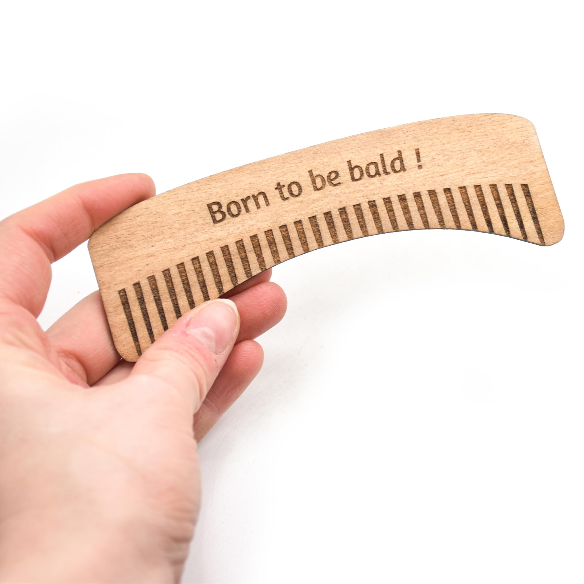 Petit peigne pour chauve en bois personnalisé, prénom personnalisé et phrase personnalisable, idée cadeau chauve, blague à offrir pour un anniversaire, ami, proche
