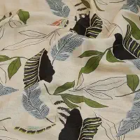 Tecido de linho de mistura de algodão, linho com estampa de plantas, tecido padrão de folhas para vestido, camisa, saia, ternos, 139,7 cm de largura, artesanato por The Yard