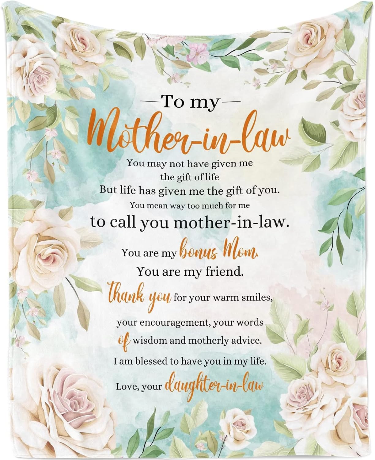 to My Mother in Law Gift Throw Blanket, Mother in Law Gifts