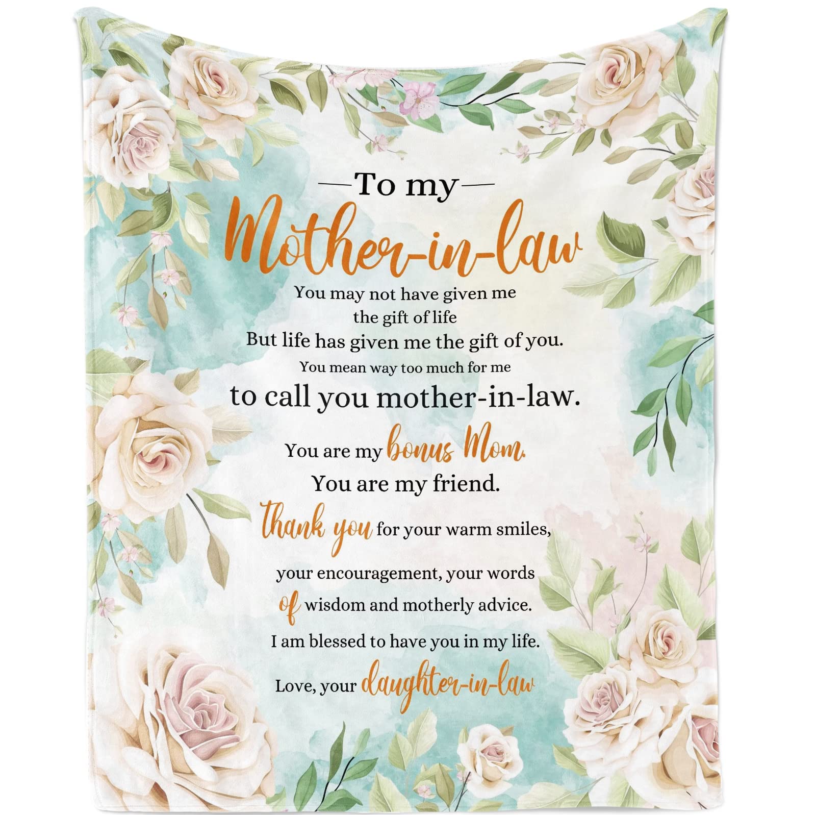 ATOurDealss to My Mother in Law Gift Throw Blanket, Mother in Law Gifts Blanket, Throws Birthday Gifts for Mother-in-Law Meaningful from Daughter in Law Soft Fleece Blanket Ideal- 60 ×50 Inches