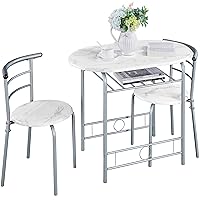 Yaheetech Set Tavolo e 2 Sedie Sala da Pranzo Cucina Mobili da Bar Piccoli Spazi Salvaspazio