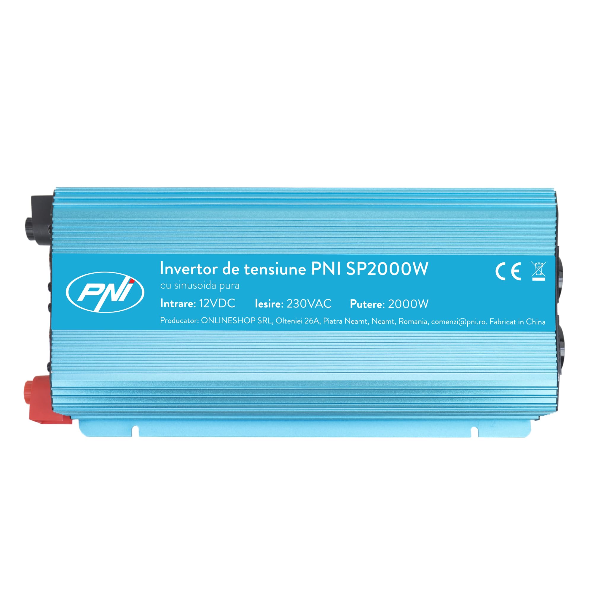 Inversor de Voltaje PNI SP2000W con sinusoide Pura, Fuente de alimentación de 12V
