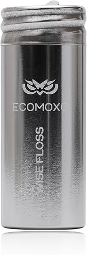 Miniatura 2 de Wise Floss - Hilo dental tejido patentado con dispensador reutilizable, 2 recambios (menta)  100 yardas de hilo encerado expandible de punto grueso