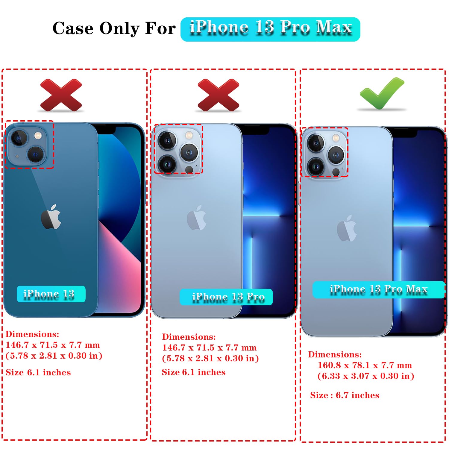 SunStory Custodia per iPhone 13 Pro Max con pellicola protettiva per schermo HD, custodia per fotocamera scorrevole e cavalletto, custodia per iPhone 13 Pro Max [di grado militare] per iPhone 13 Pro
