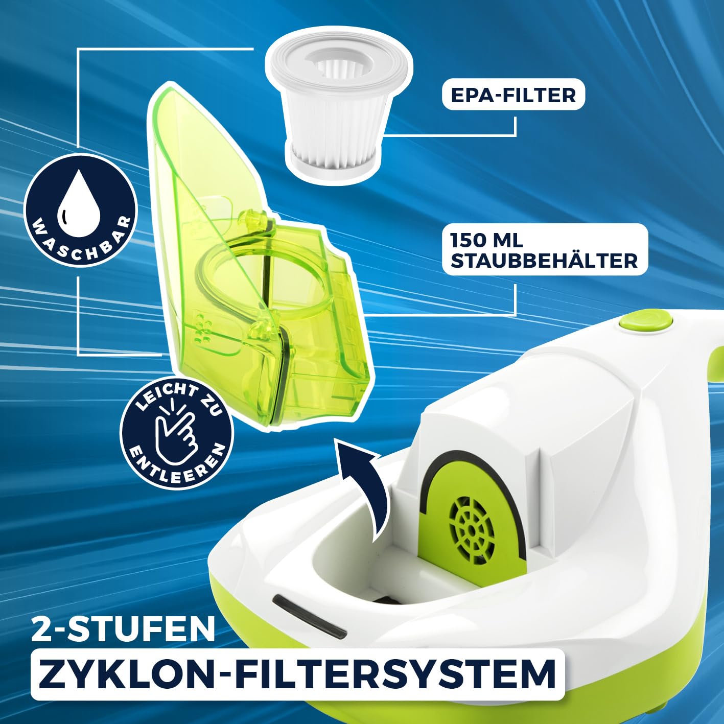MAXXMEE Milbensauger | UV-C-Licht & EPA-11-Filter | Matratzen Handstaubsauger, Anti Milben Matratzenreiniger für Allergiker | vernichtet 99,9% Aller Milben, Bakterien & Bettwanzen