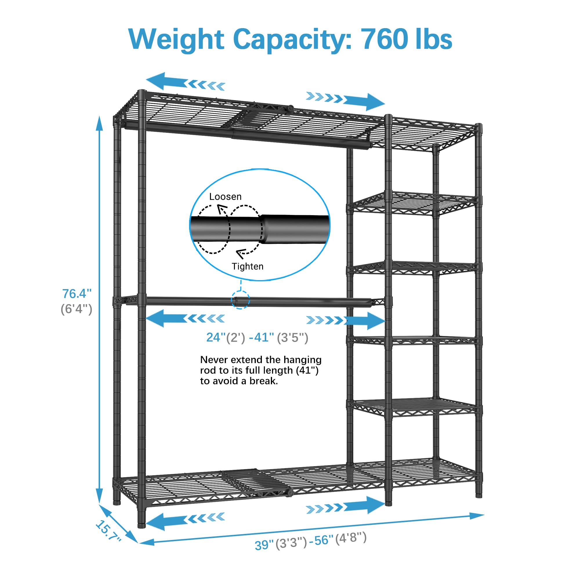 Amazon.com: VIPEK X2 Expandable Reach-in Closet Racks Adjustable