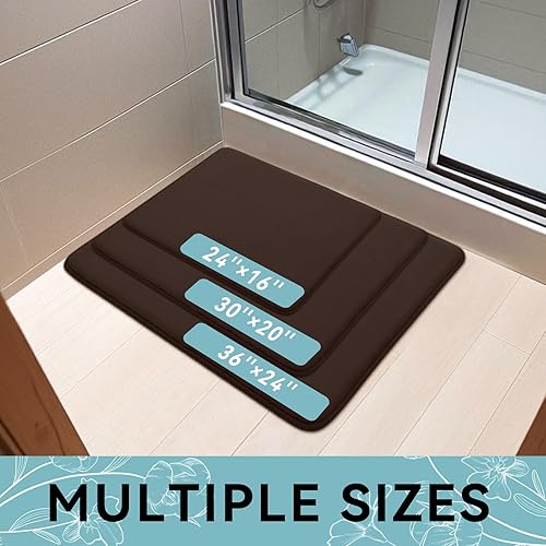 Miniatura 9 de Smiry - Tapete de baño de espuma viscoelástica, supersuave, absorbente, antideslizante, alfombra para el suelo del baño, 36 x 24 pulgadas, color