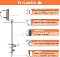 Vista 5 de Eurmax Anclajes de suelo de EE. UU., resistentes y ajustables en forma de L, estacas para trampolín, juego de columpios, casa móvil, cocheras, juego
