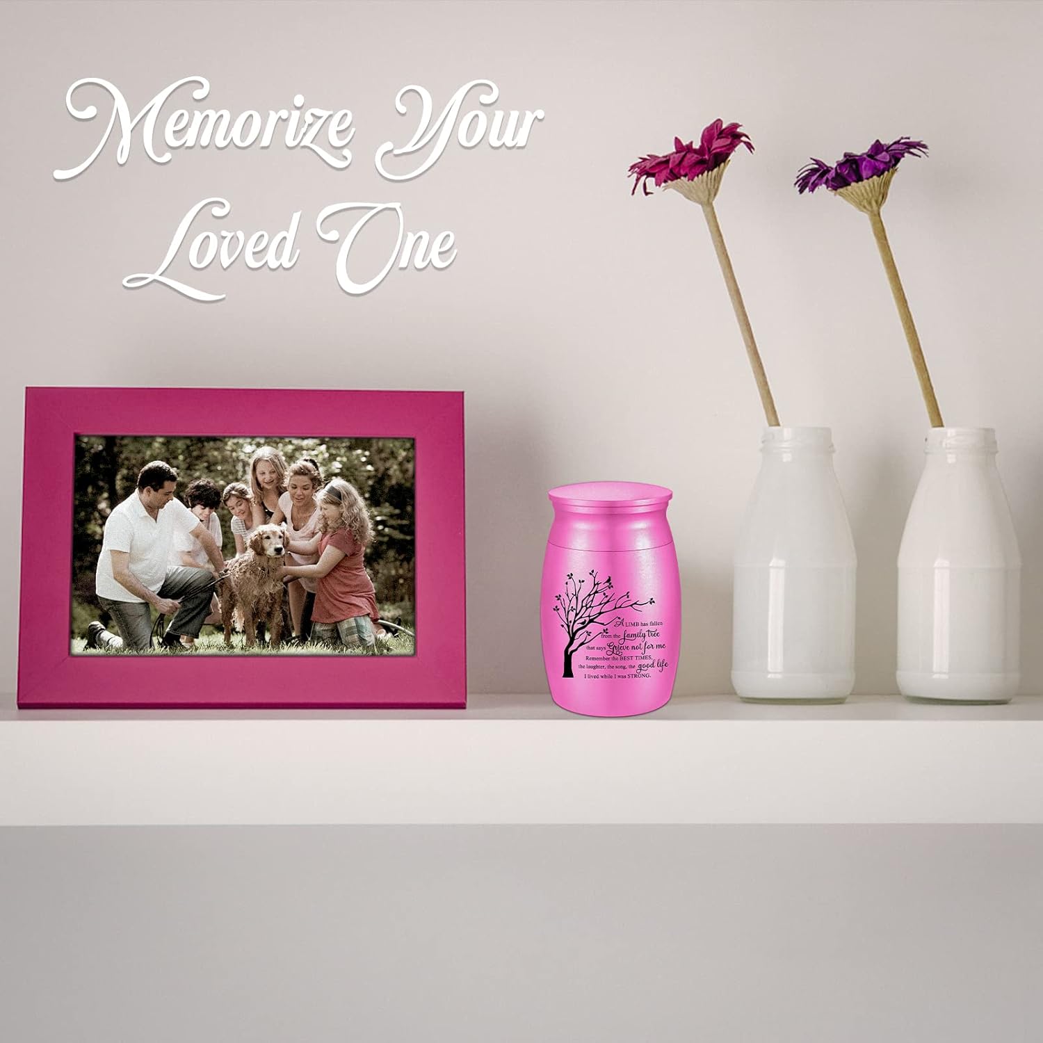 Personalized 3 Inches Small Urn for Ashes Tree of Life Aluminum Mini Urn for Ashes Cremation Keepsake for Human Ashes Memorial Ashes Holder for Women Men