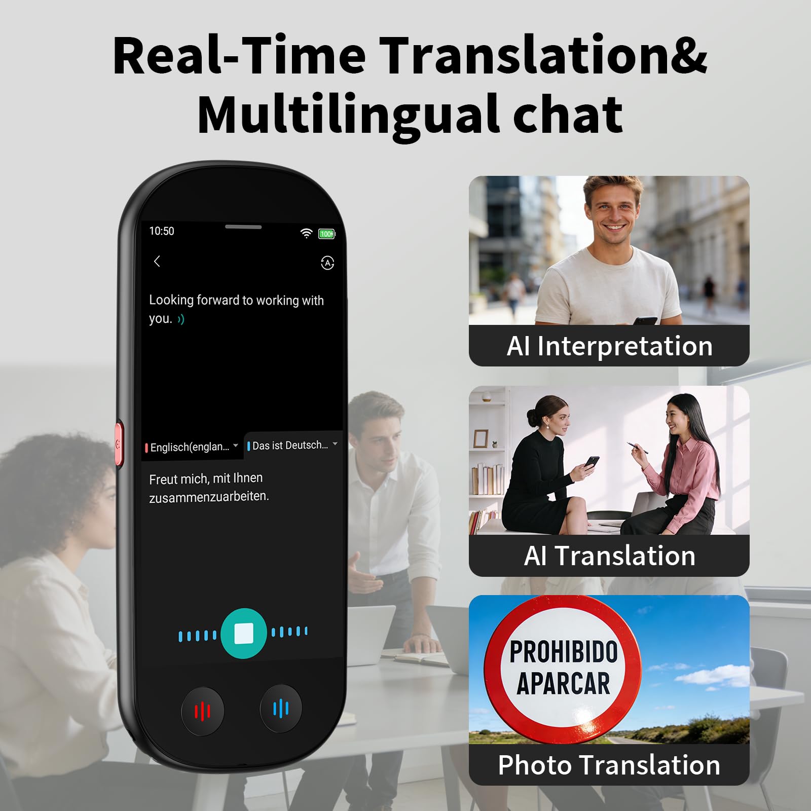 Note AI Digitales Diktiergerät mit Playback,80GB aufnahmegerät Unterstützt kostenlose Online-Transkription, Zusammenfassung und Übersetzung in 134 Sprachen,Voice Recorder Für Meetings/Vorlesungen
