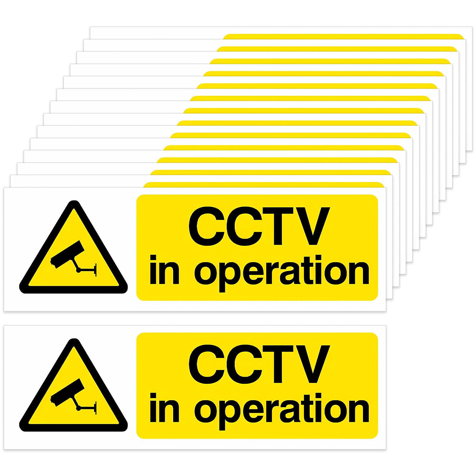 15 Pcs CCTV in Operation Sign, Weatherproof Self-Adhesive CCTV Sign Stickers, Warning Signs for Indoor/Outdoor Use(15cm x 5cm)