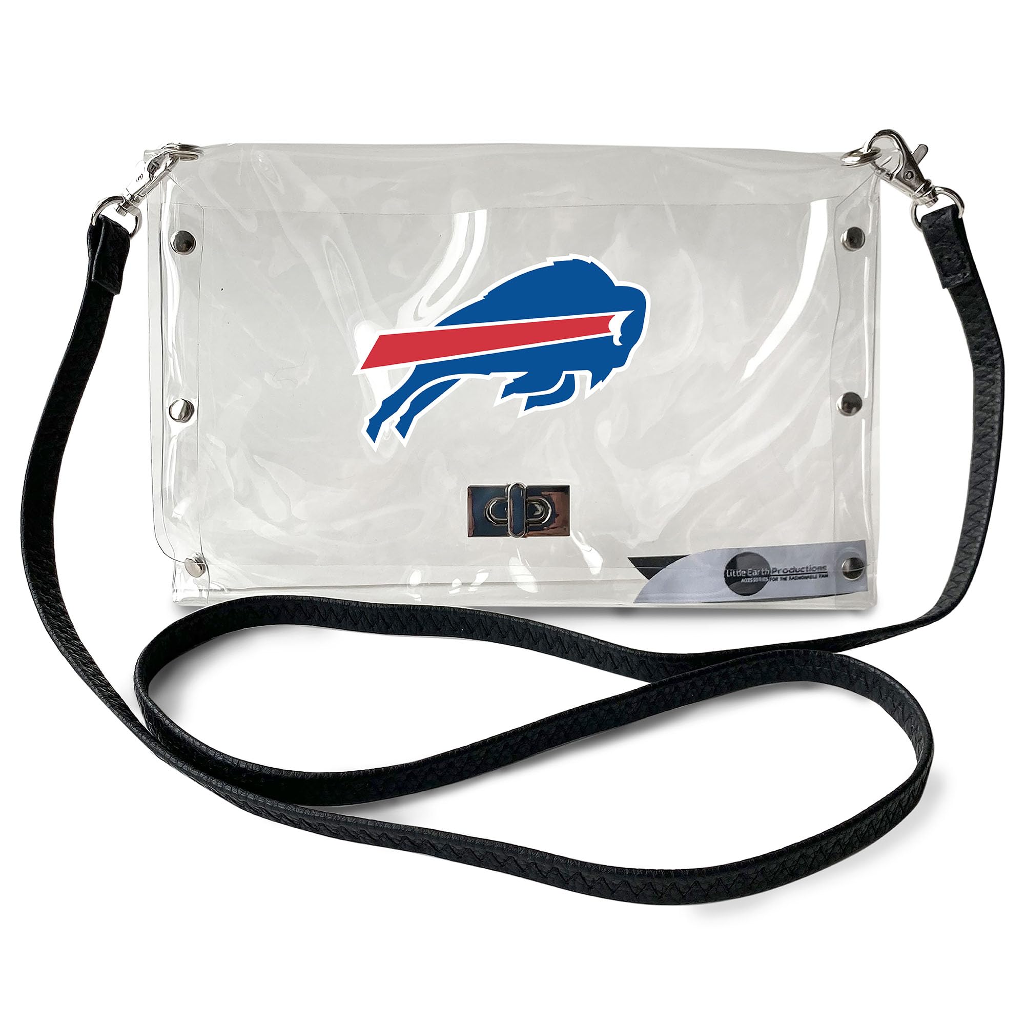 Littlearth womens NFL Clear Envelope Purse With Black Fashion Strap