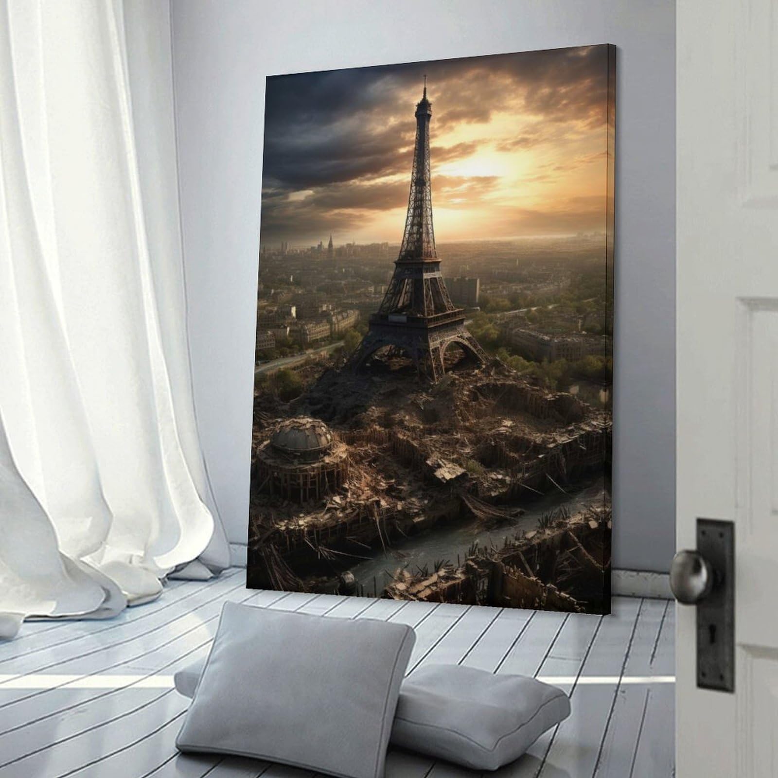 Canvas Art Print Eiffel Tower(2), 24x36inch(60x90cm), for Gallery Wall Layouts in Home Or Office, A Versatile Canvas Print for Layering