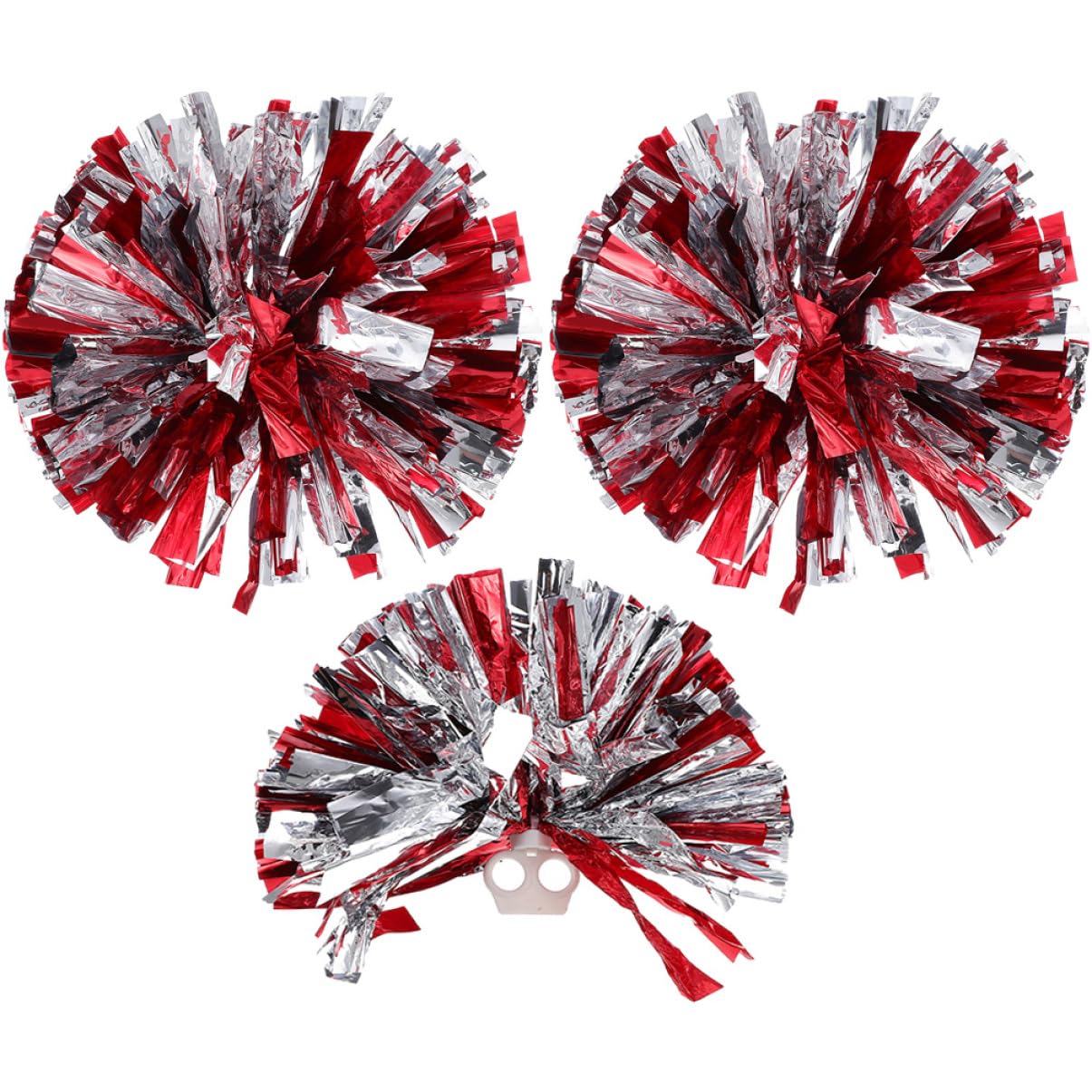 Totority Cheerleading Pompoms Set 3 Compact Pom Poms Hand Flower Balls for Sports