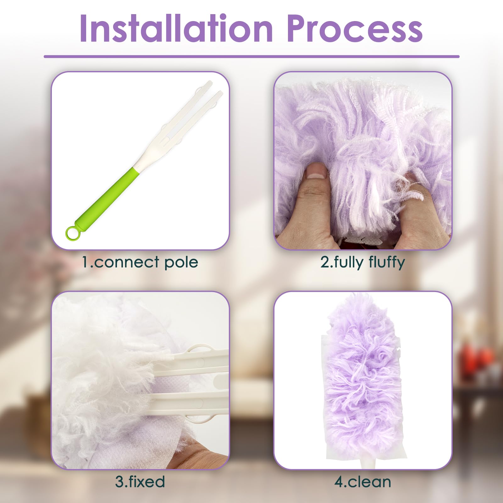 Swiffer Recambios de Plumero Atrapapolvo 360° Multisuperficie Suave, 50 Piezas con Mango Adicional