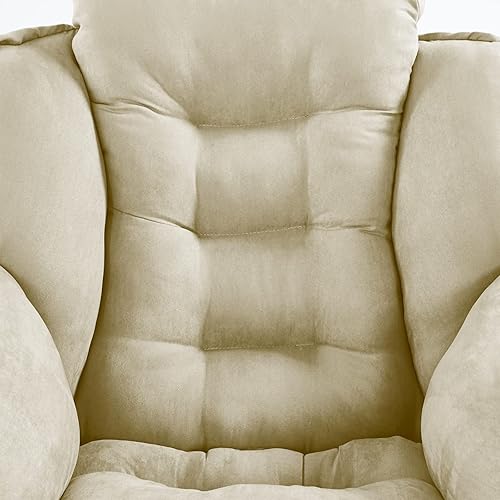 Miniatura 9 de Silla perezosa moderna, sofá individual perezoso, cómodo sillón reclinable, sillón suave con bolsillos laterales, cojín grueso, marco de acero de