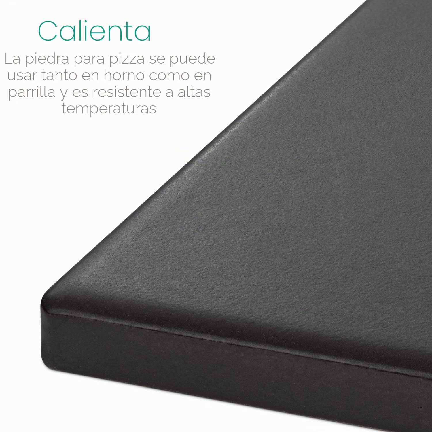 Navaris Piedra para Pizza con Pala de Bambú - Stone para Horno y Barbacoa - Cordierita 38 x 30 cm