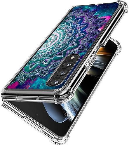 Miniatura 2 de Funda para Galaxy Z Fold 4, protección contra caídas espaciales de flores de mandala, a prueba de golpes, carcasa protectora de cuerpo completo