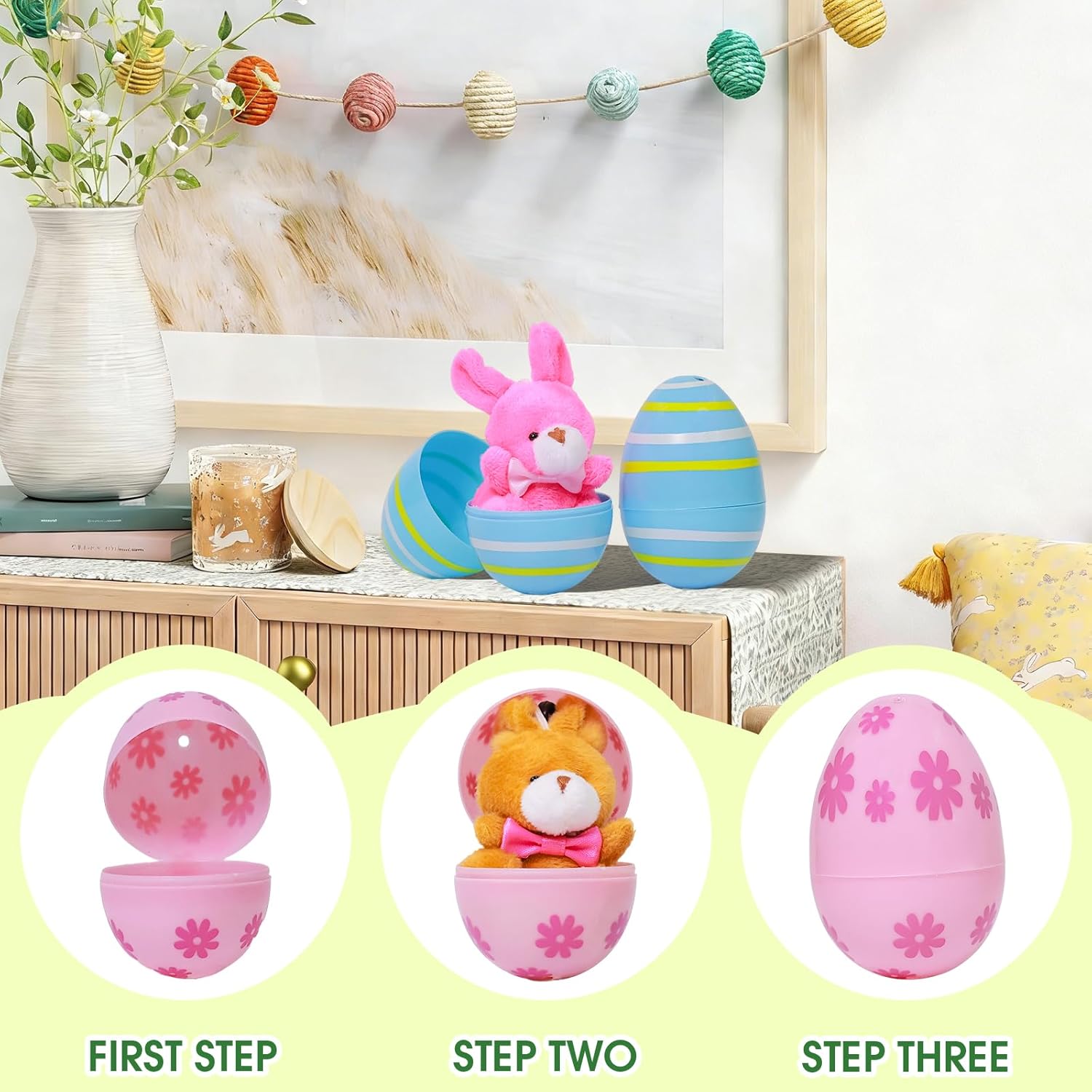 Prefilled Easter Egg Fillers with Mini Animal, Children's Party Favor Pack