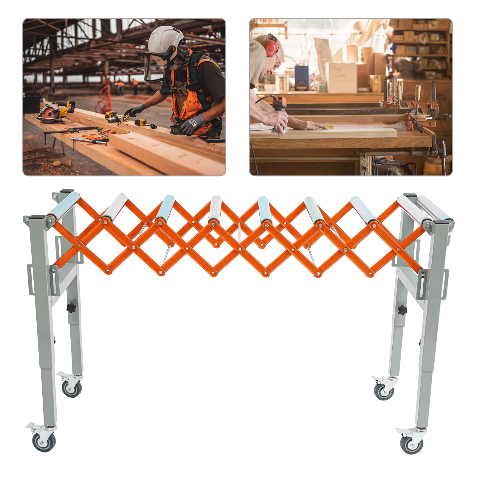 Cinta transportadora extensible 46-130 cm, ajustable, portátil y flexible, sistema de rodillos transportadores para logística de almacén, montaje en fábrica, banco de trabajo taller