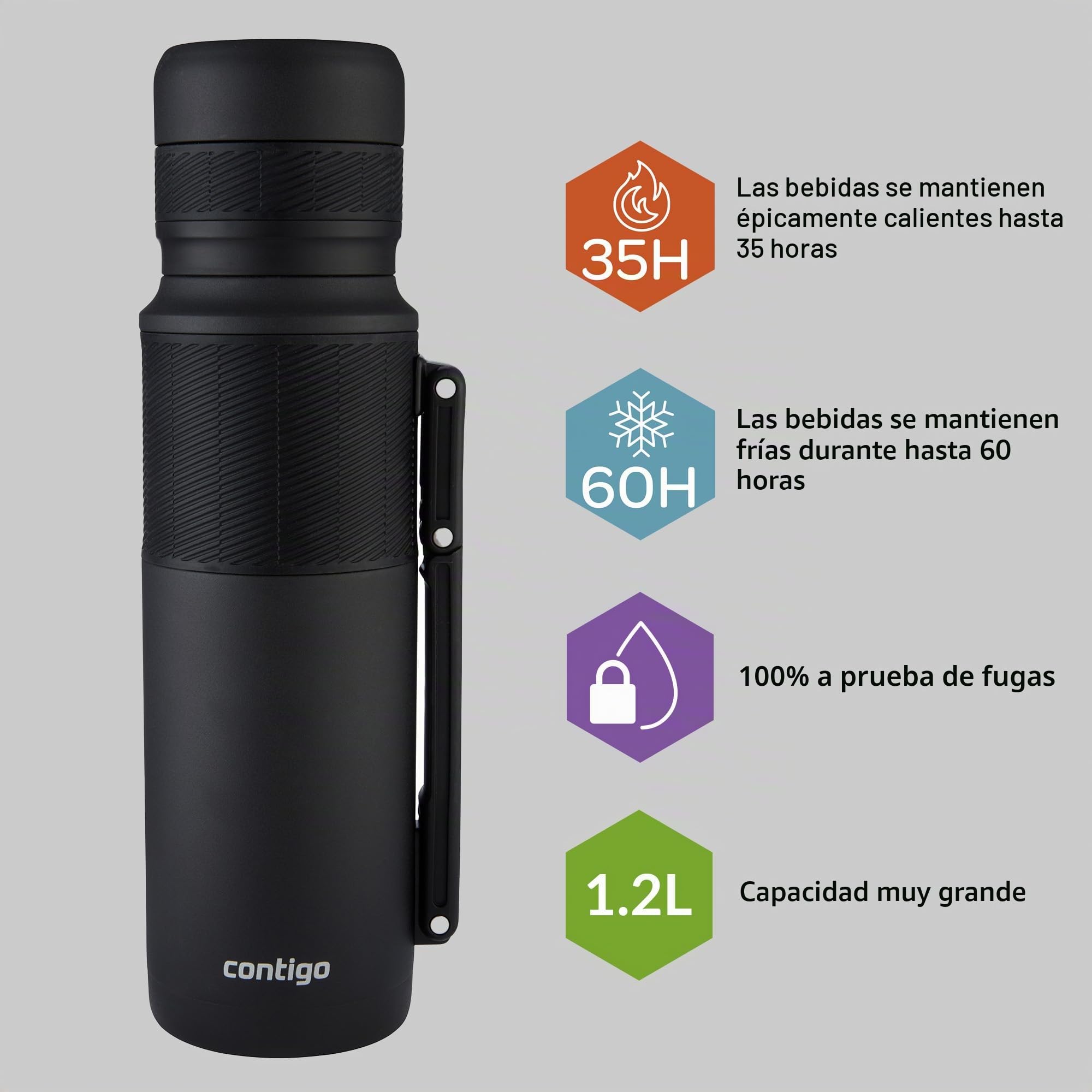 Contigo Botella Térmica | Calor 35 h | Frío 60 h | 1200 ml