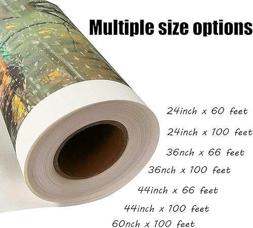 Miniatura 2 de Rollo de lona para impresora de inyección de tinta de gran formato, rollo de papel de poliéster para Epson Canon HP Plotter 200gsm, 36" x 100' (35.4