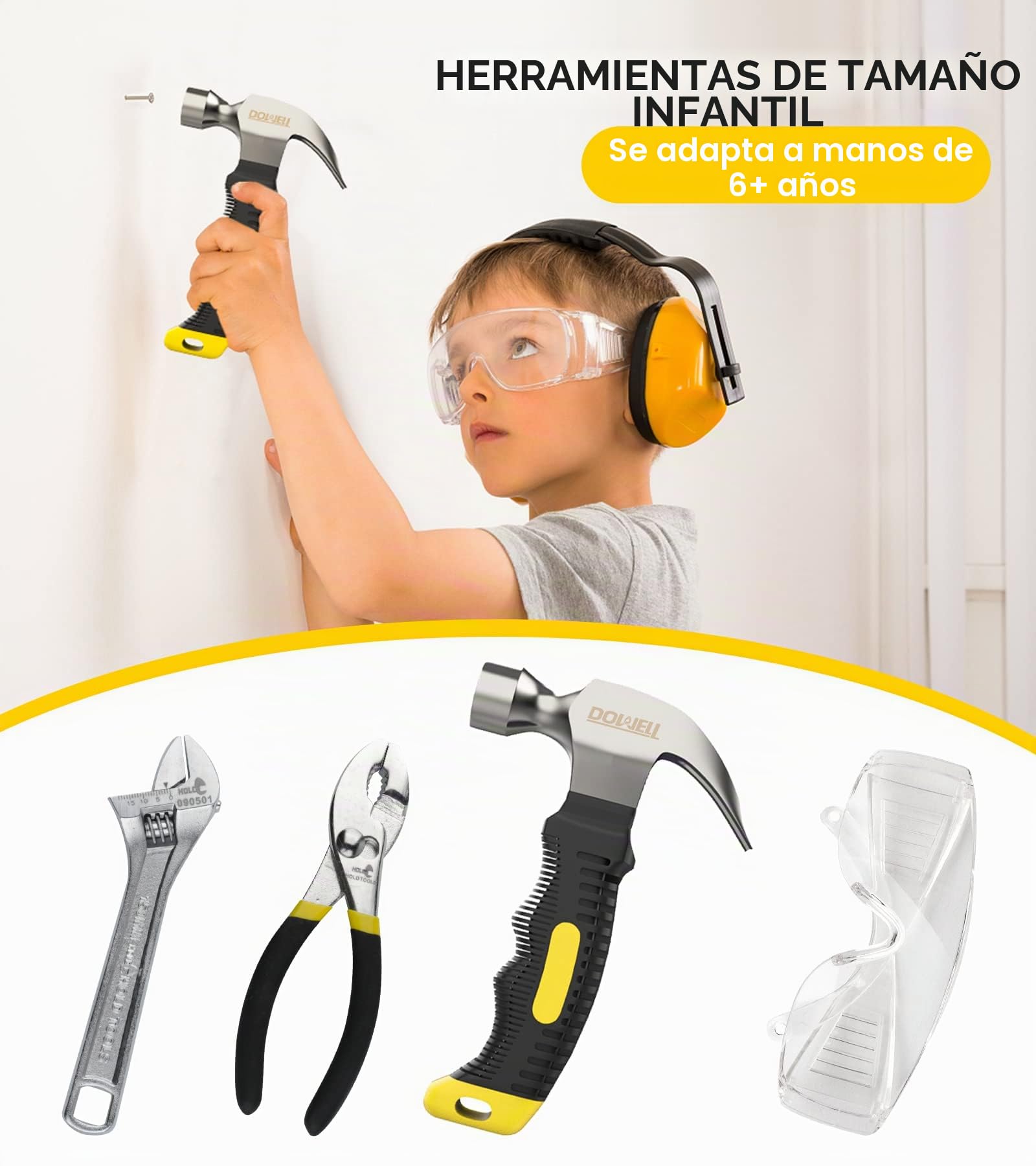 Dowell Children 's kits, que incluye herramientas artesanales de metal real para niños y niñas, kits de aprendizaje bricolaje para familias infantiles y adolescentes, 8 años +