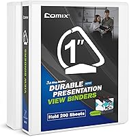 Vista 9 de Comix Carpetas resistentes de anillos en D de 1.5 pulgadas, carpeta de 3 anillos de 1.5 pulgadas con cubierta de visión transparente, 0.094 in