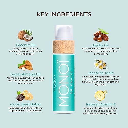 Miniatura 4 de COCOSOLIS MONOI - Acelerador de loción para cama bronceadora - Aceite de bronceado orgánico con vitamina E y monoi de Tahití - Loción bronceadora
