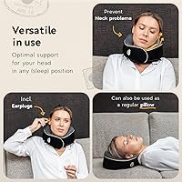 Vista 3 de Almohada cervical Airplane - Almohada de viaje - Espuma viscoelástica cómoda y ergonómica - Almohada de avión con soporte de cabeza y cuello de 360°