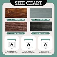 Vista 5 de Mantel para chimenea de 48 pulgadas, estante flotante con acabado rústico, estante de pared de madera con soporte invisible resistente