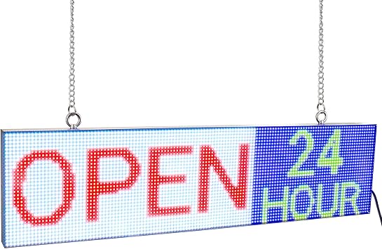 Leadleds P4 Full Color WiFi LED Sign Programmable Message Board, Protable LED Billboard Support Text, Animation, Countdown, Timer Indoor Use for Store, Coffee, Bar L 20.5" x W 5"