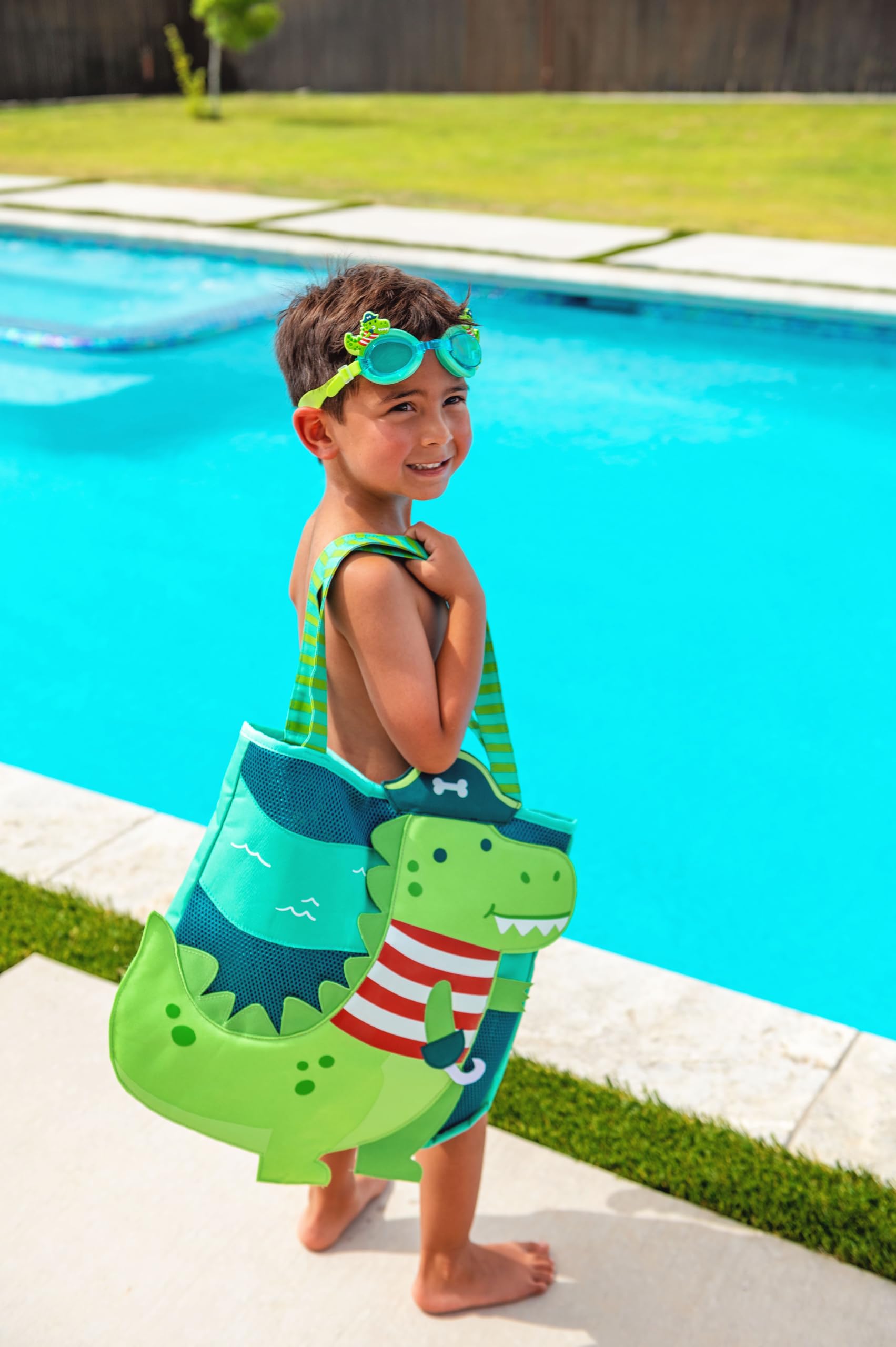 Stephen Joseph, Beach Tote with Sand Toys - Toddler and Baby Beach Toys, Travel Friendly Beach Set, 6 Piece Beach Play Set, Beach Bag with Sand Toys for Toddlers and Kids, Turtle