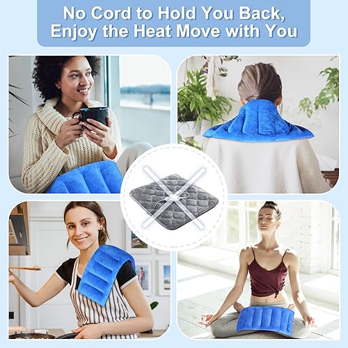 Miniatura 6 de SuzziPad Almohadilla térmica para microondas para cuello y chorros almohadillas de calefacción multiusos de 7 x 18 pulgadas para calambres dolor