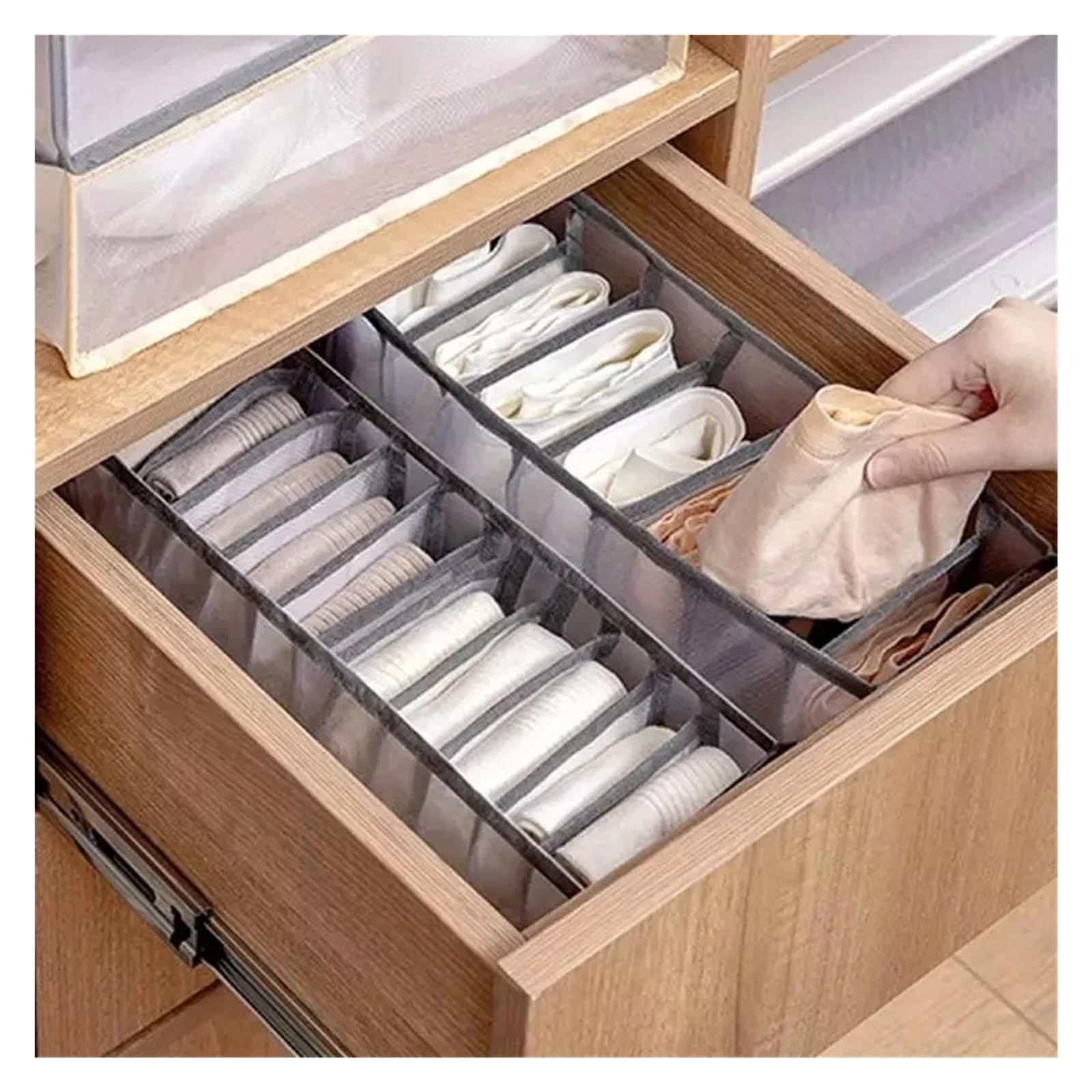 Socken Organizer Aufbewahrungsbox(11 Grid Grey)