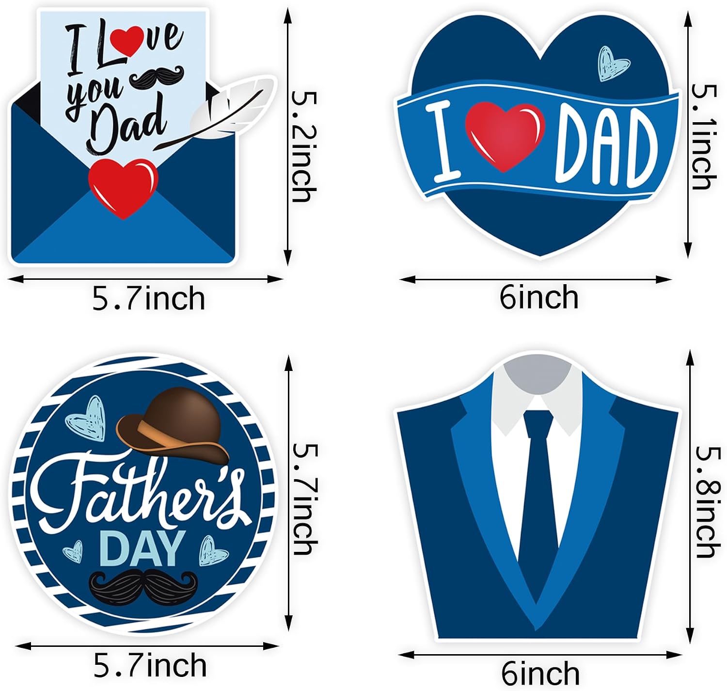 Happy Father’s Day DIY Cut-Outs Party Decoration, Set of 24 Counts image 3