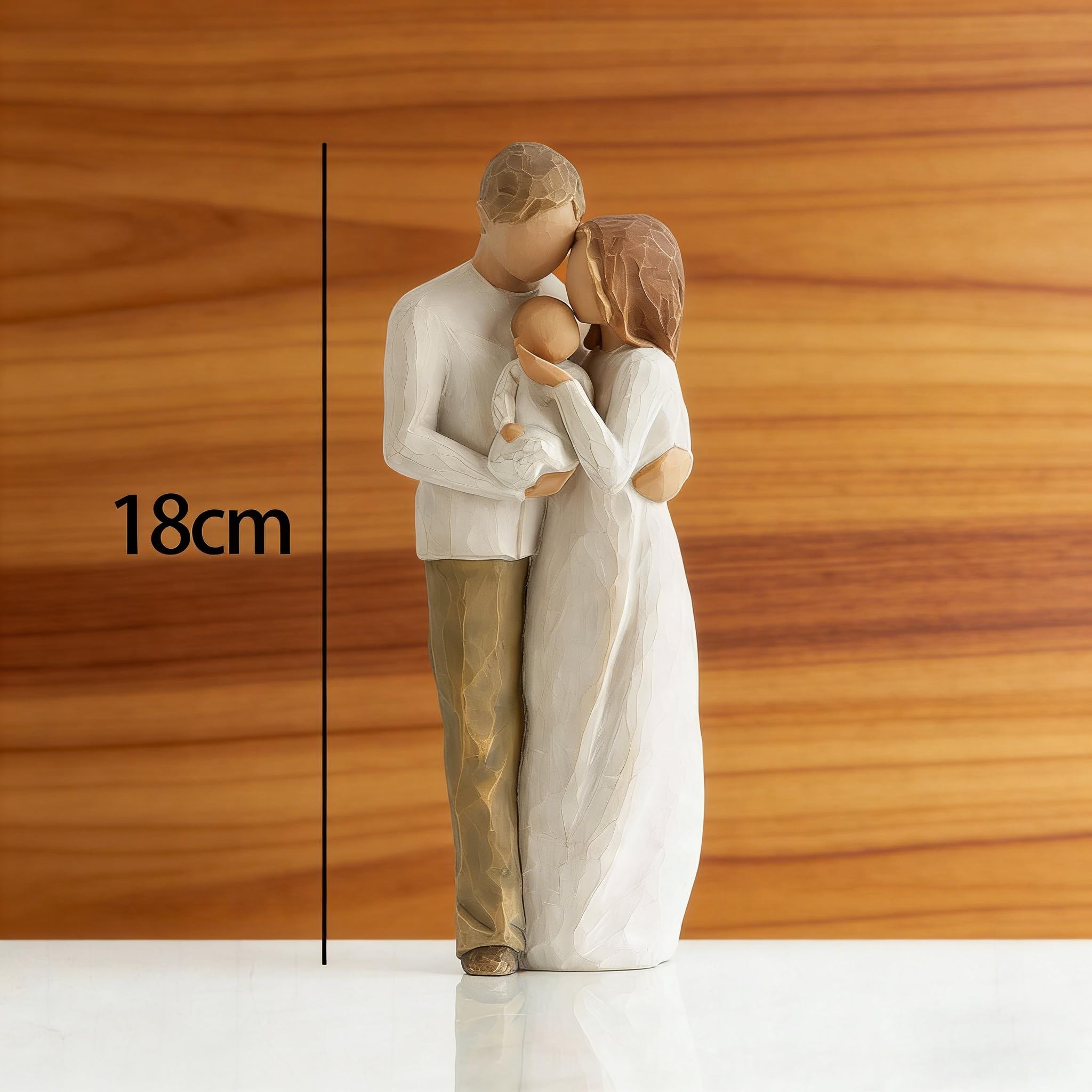 Scultura familiare, figurine ornamentali, una famiglia di 3 genitori e figli in resina, figurine da collezione, mini statua da tavolo, regali per la decorazione della casa per anniversario