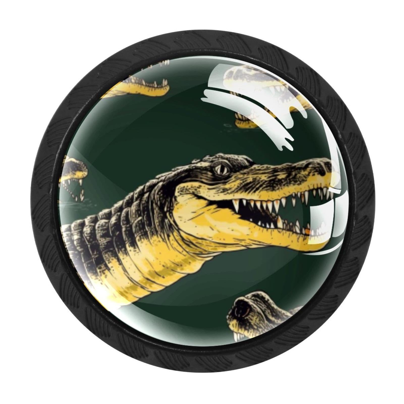 CHENZZZZ Crocodile Cabinet Knobs 4 Pieces Drawer Kitchen Cabinets Dresser Cupboard Wardrobe Unique Pulls Handles