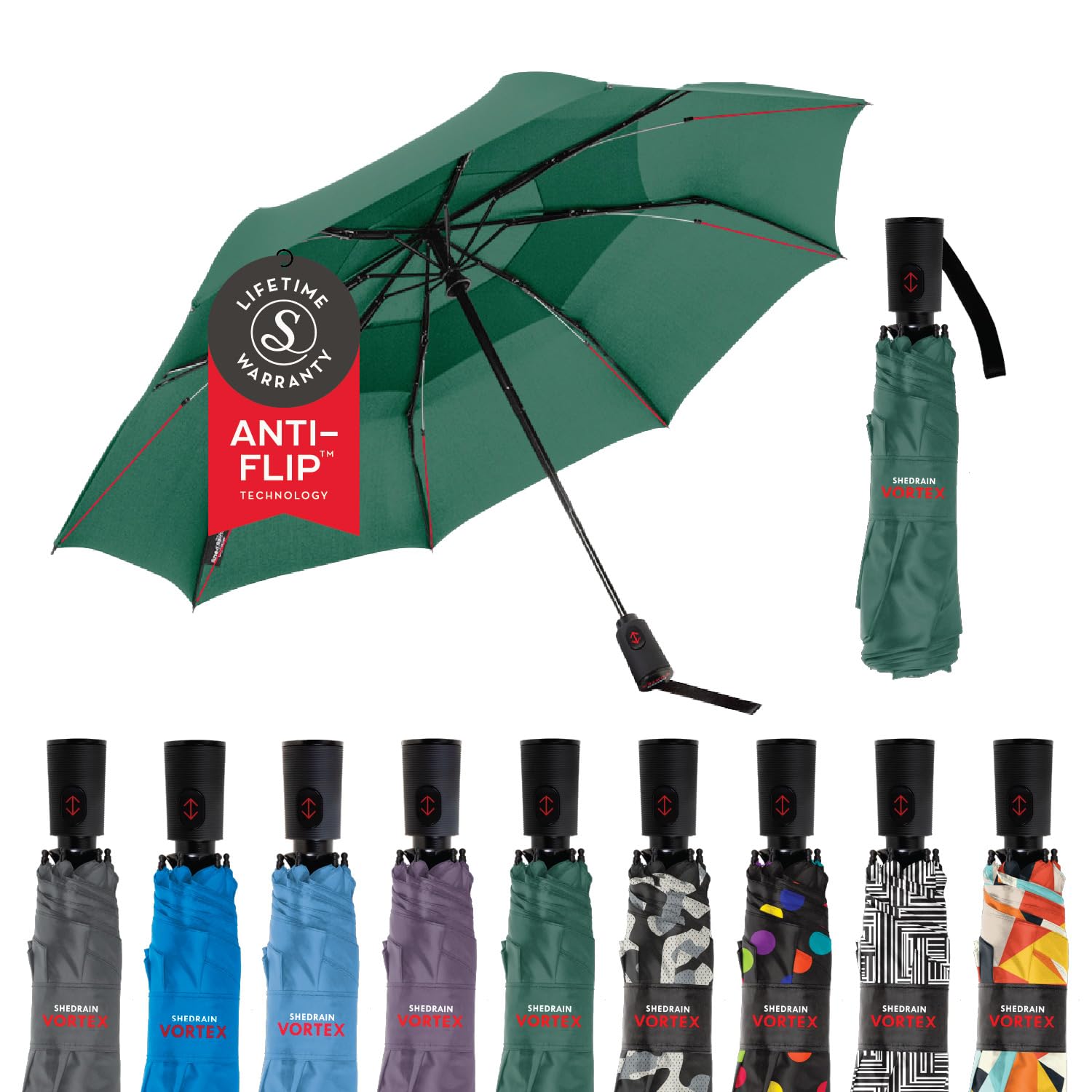 ShedRain Vortex Compact Folding Travel Umbrella