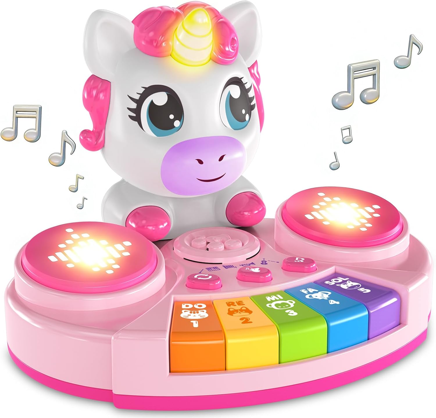 Unicorn Baby Piano Toy, Light Up Musical Toddler Toy for 1 Year Old Girl, Birthday Gifts 6+ Months