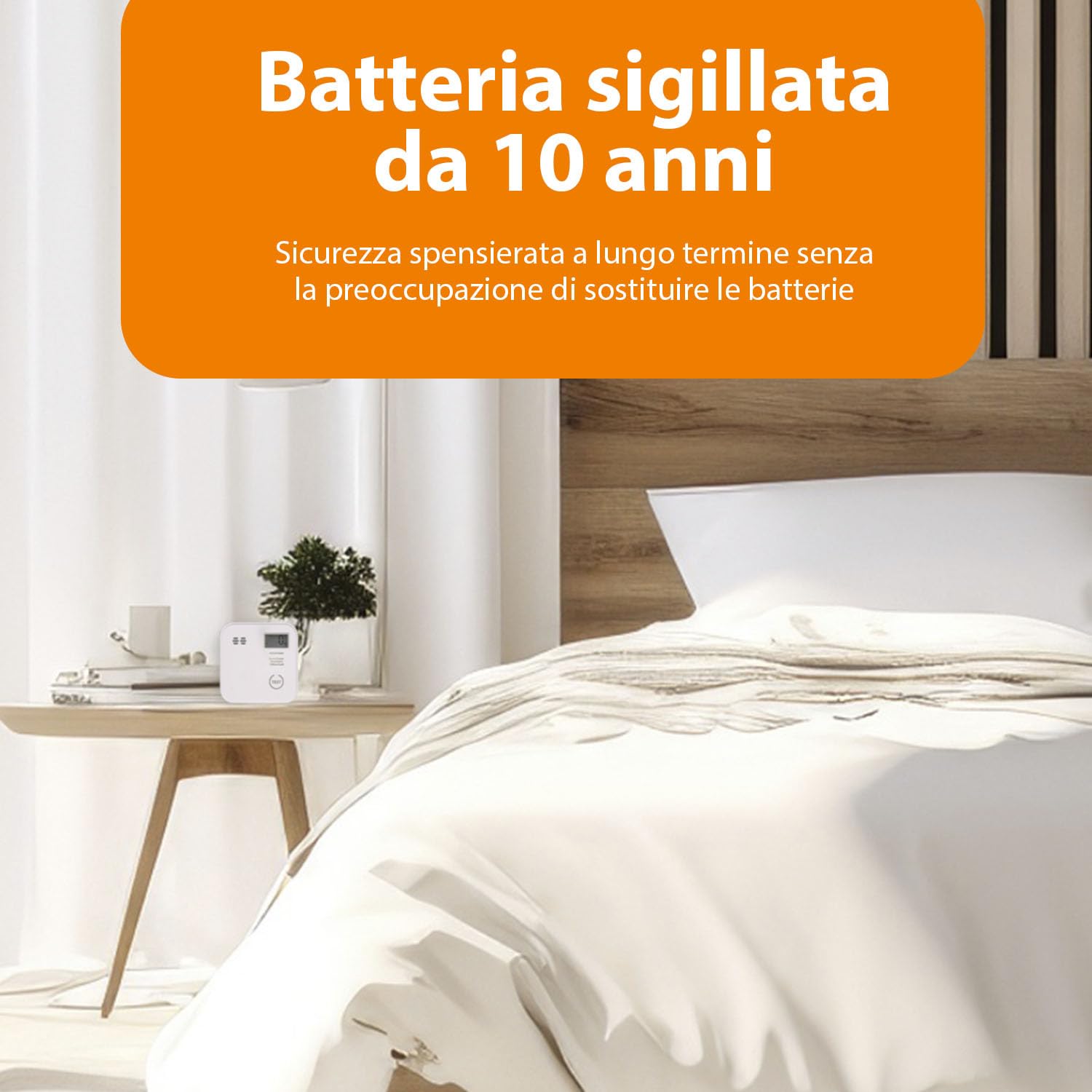 Smartwares czujnik CO - 10 lat baterii - wyświetlacz i wskaźnik LED - Przycisk testowy - FGA-13091